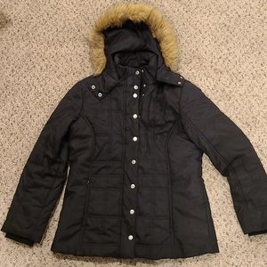 Black Winter Casual Jacket with Hood